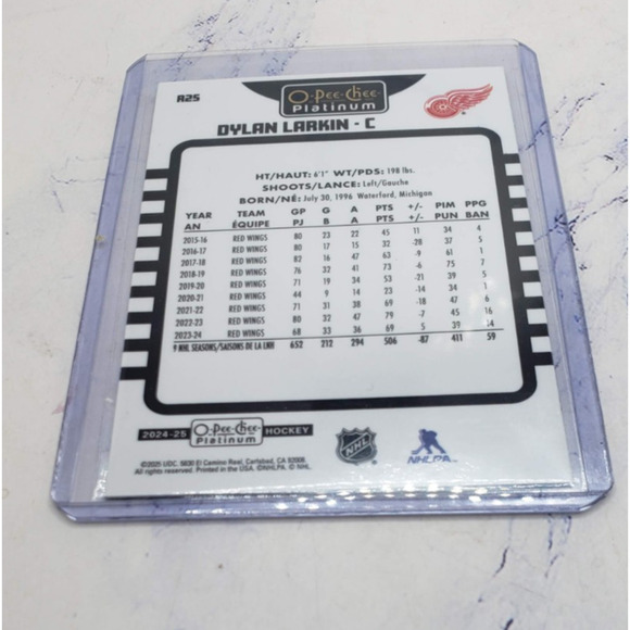 2024-25 O-Pee-Chee Platinum #R25 Dylan Larkin Retro Rainbow - Picture 4 of 4